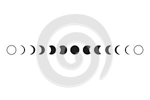 Moon phases. Vector illustration. Symbols of the moon