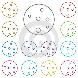 Moon, planet, space multi color icon. Simple thin line, outline  of space icons for ui and ux, website or mobile application