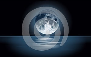 Moon reflected on the sea