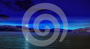 Moon reflected on the water