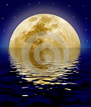 Moon reflecting on sea