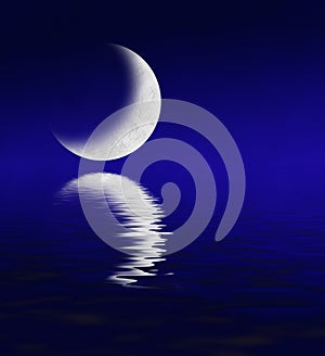 Moon Reflecting in Water