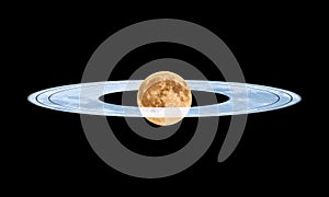 Moon with rings