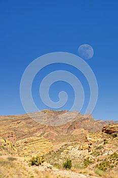 Moon Rise Along The Apache Trail Arizona