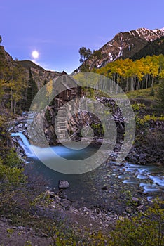 Moon Rise Crystal Mill Colorado Landscape photo