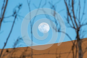 Moon rise in desert
