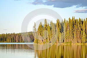 Moon rise over the lake