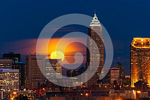 Moon rising over Cleveland