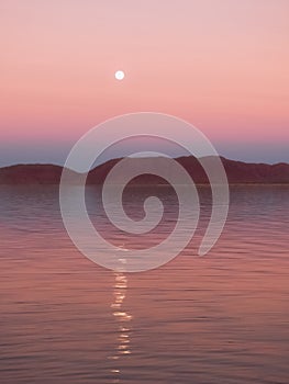 Moon Rising Over Lake Argyle