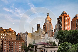 Moon Rising Above Union Square Park in New York City