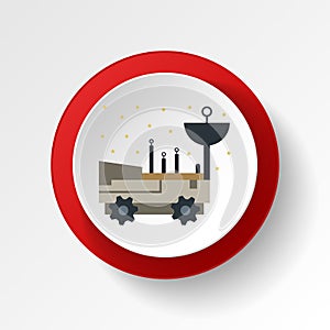 Moon rover colored button icon. Element of space illustration. Signs and symbols icon can be used for web, logo, mobile app, UI,