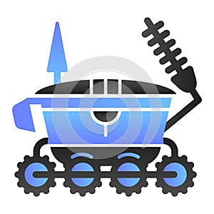Moon rover flat icon. Astronomy color icons in trendy flat style. Space vehicle gradient style design, designed for web
