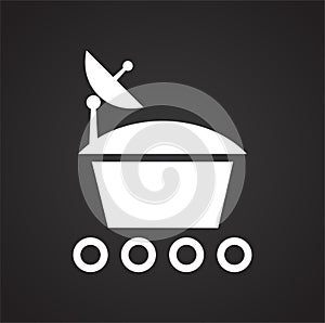 Moon rover icon on black background for graphic and web design, Modern simple vector sign. Internet concept. Trendy symbol for
