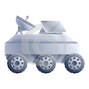 Moon rover icon, cartoon style