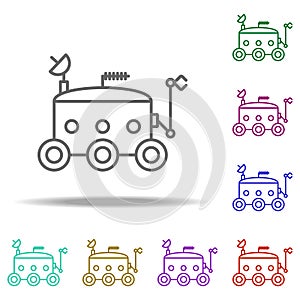 moon-rover icon. Elements of Cartooning space in multi color style icons. Simple icon for websites, web design, mobile app, info