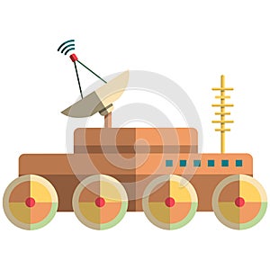 Moon rover icon, flat vector isolated illustration. Space exploration technologies.