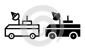 Moon rover icon with outline and glyph style.