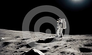 Moon silence creates a sense of aloneness for the astronaut Creating using generative AI tools photo