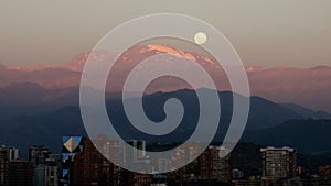 The moon in Santiago Chile