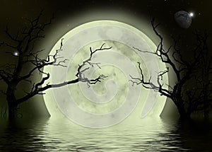 Moon scary fantasy background photo