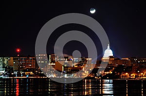 Moon set over Madison