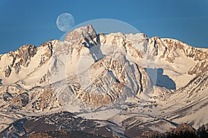 Moon Setting Over Mount Humphreys