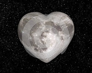 Moon in the shape of a heart