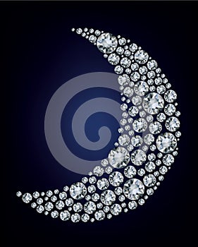 Moon shape made up a lot of diamond