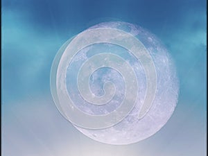 Moon shot in cloud abstract