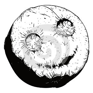 Moon with Smiling Gesture made with Craters, Vector Illustration photo