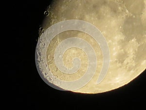 Moon space satellite sky night growing Earth craters photo