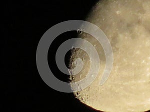 Moon space satellite sky night growing Earth craters photo