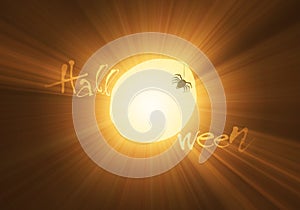 Moon and spider Halloween light flare