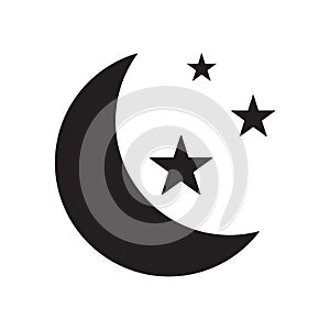 Moon star icon isolated vector illustration