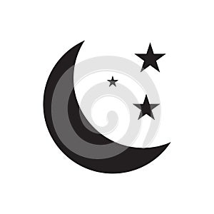 Moon and star icon vector for your web design, logo, UI. illustration