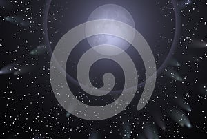 Moon and stars