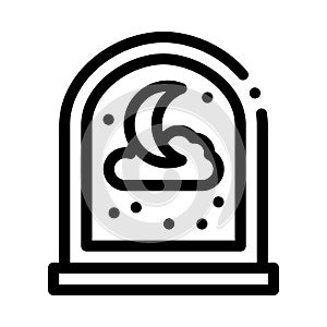 Moon, Stars And Cloud Icon Outline Illustration