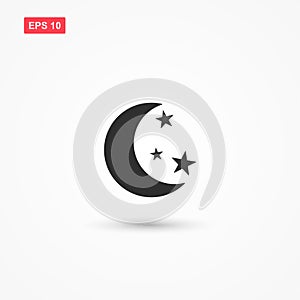 Moon stars icon vector 1