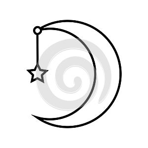 Moon and Stars icon vector. Night illustration sign. dream symbol. Sleep logo.