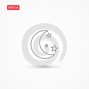 Moon stars icon vector 2
