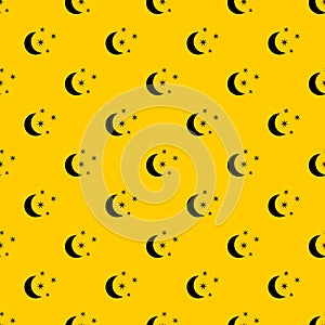 Moon and stars pattern vector