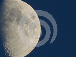 The moon in the style of a Macro photo