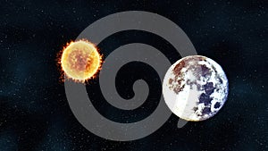 Moon and the sun in stellar space