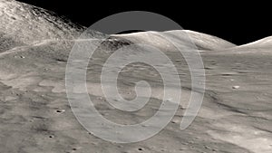 Moon surface closeup. Animation.