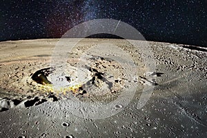 Moon surface with crater. photo