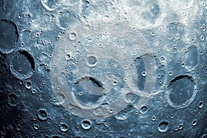 Moon surface with craters from meteor impacts