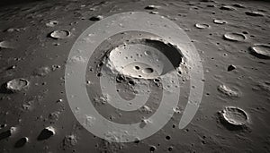 Moon surface. Deep crater. Moon surface texture
