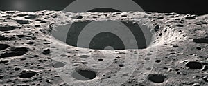 Moon surface. Giant crater. The texture of the moon\'s surface.
