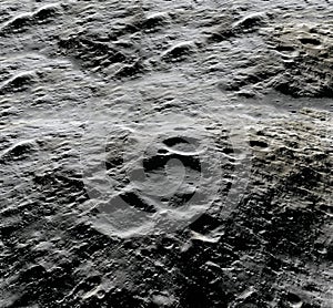 Moon surface. Realistic 3d render of moon and space. Space and planet. Satellite. Nebula. Stars. Elements of this image