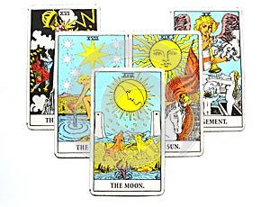 The Moon Tarot Card Dreams, nightmares, illusion, hidden things photo